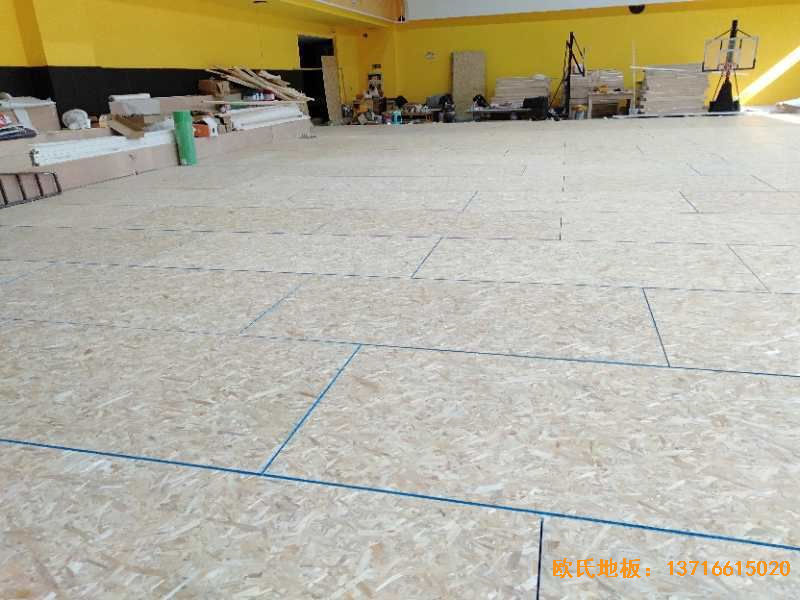 江蘇揚州海蘭德瓊花籃球館體育木地板鋪設案例